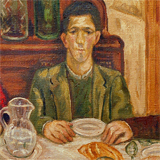 Cena con mi familia, 1944, oleo lienzo, 75x100 cm.
