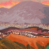 El Avila y Caracas. atardecer,  1967, oleo lienzo, 78 x 100 cm.